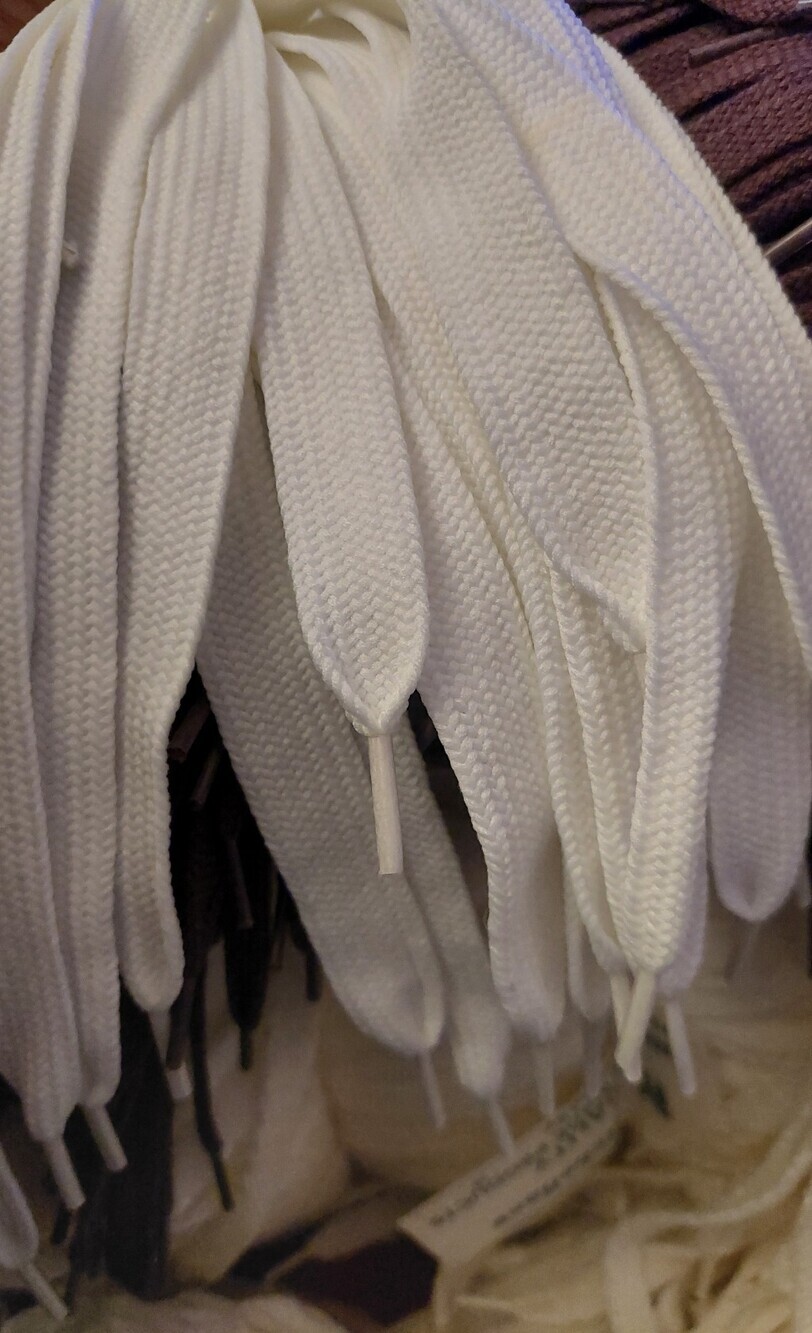 LOT Of 5 Vintage Fat Laces White DEADSTOCK Sneaker ShoeStrings Shoe Laces